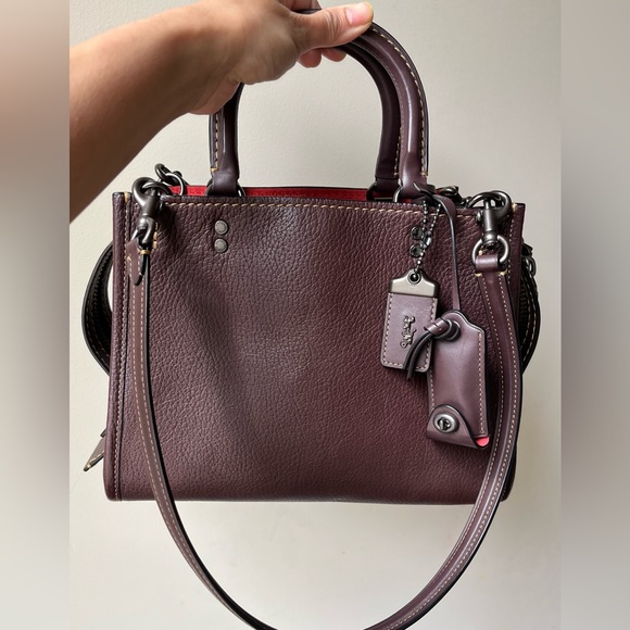 Coach Rogue 25 Oxblood Leather Satchel - Picture 15 of 16